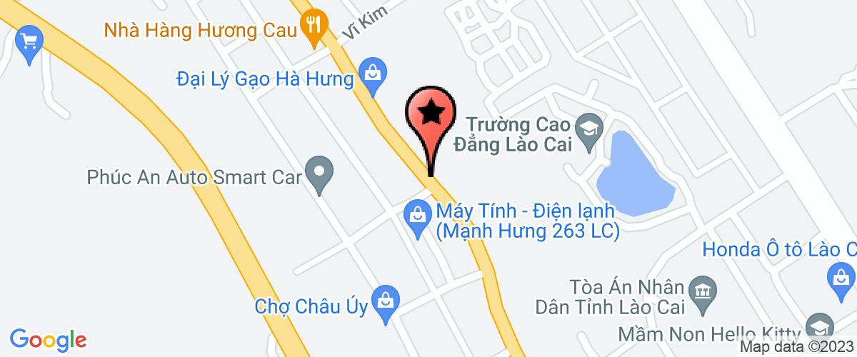 Bản đồ đến địa chỉ Công Ty CP Thương Mại Và Du Lịch Hoàng Ninh - Văn Phòng Đại Diện Thành Phố Lào Cai