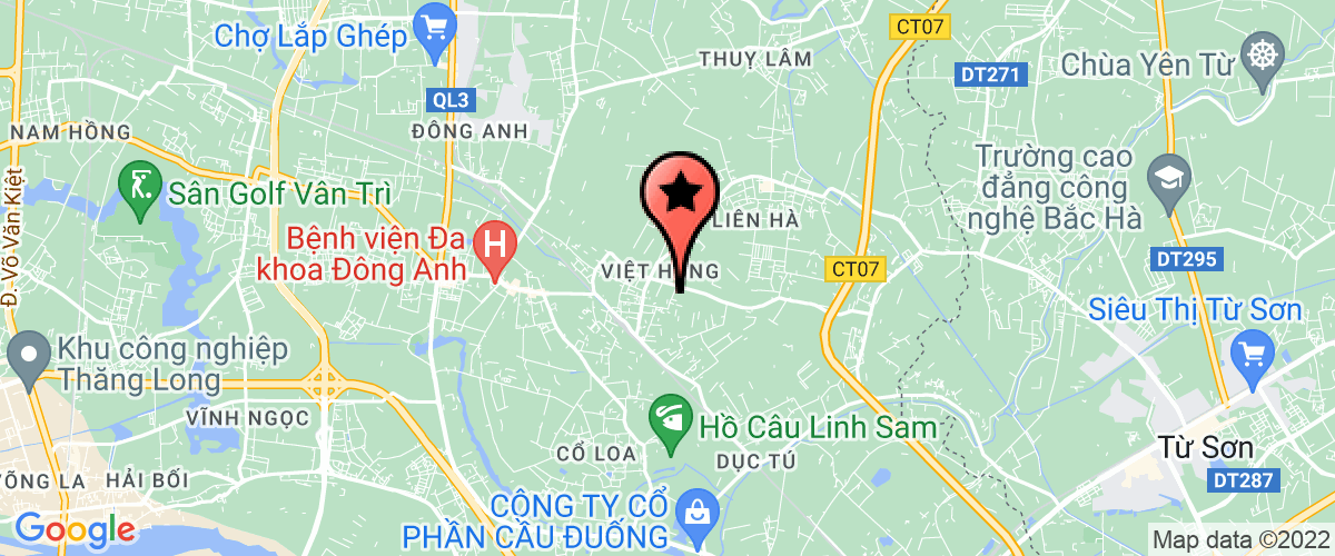 Bản đồ đến địa chỉ UBND xã Việt Hùng