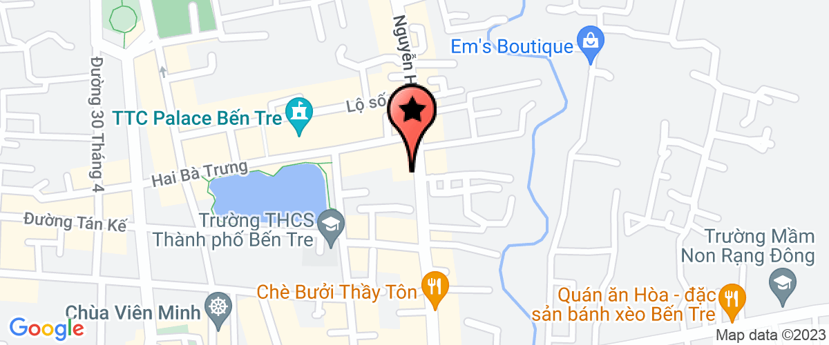 Bản đồ đến địa chỉ Công Ty TNHH Một Thành Viên Cấp Thoát Nước Bến Tre