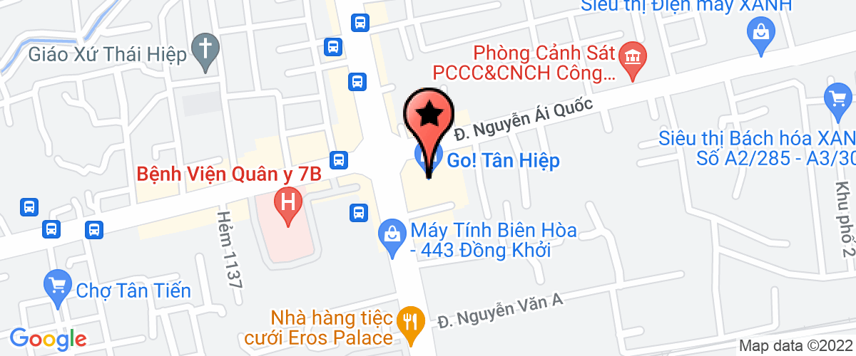 Bản đồ đến địa chỉ Công Ty TNHH Anh Khuê Sài Gòn - Chi Nhánh Tân Hiệp