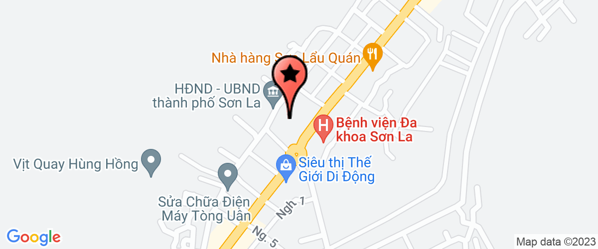Bản đồ đến địa chỉ Chi nhánh Công ty Cổ Phần TM Khách Sạn tỉnh Sơn La tại thành phố Sơn La