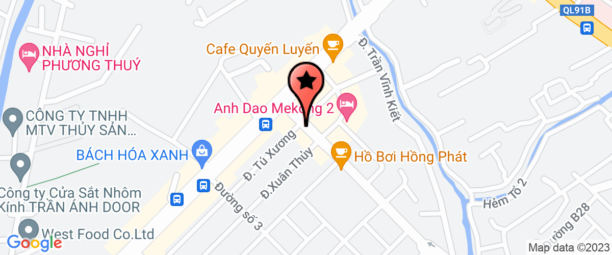 Bản đồ đến địa chỉ Chi Nhánh Cấp Nước An Bình - Công Ty Cổ Phần Cấp Thoát Nước Cần Thơ