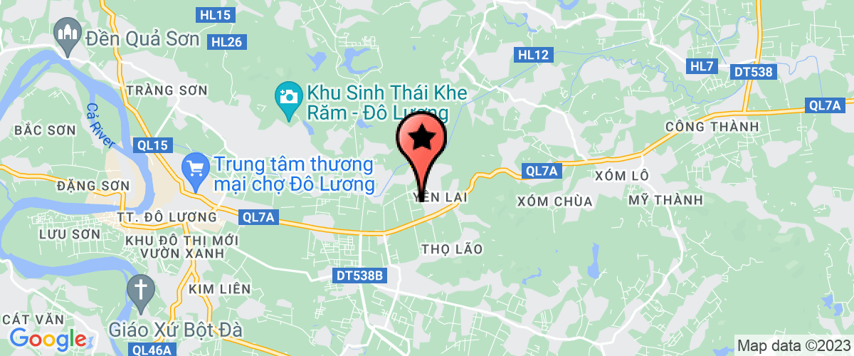 Bản đồ đến địa chỉ Công ty TNHH một thành viên Lâm nghiệp Đô Lương