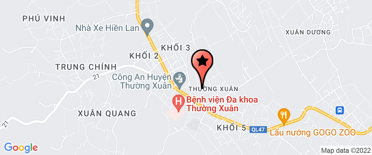 Bản đồ đến địa chỉ Hiệu Sách Nhân Dân Huyện Thường Xuân - Công Ty Cổ Phần Phát Hành Sách Thanh Hóa