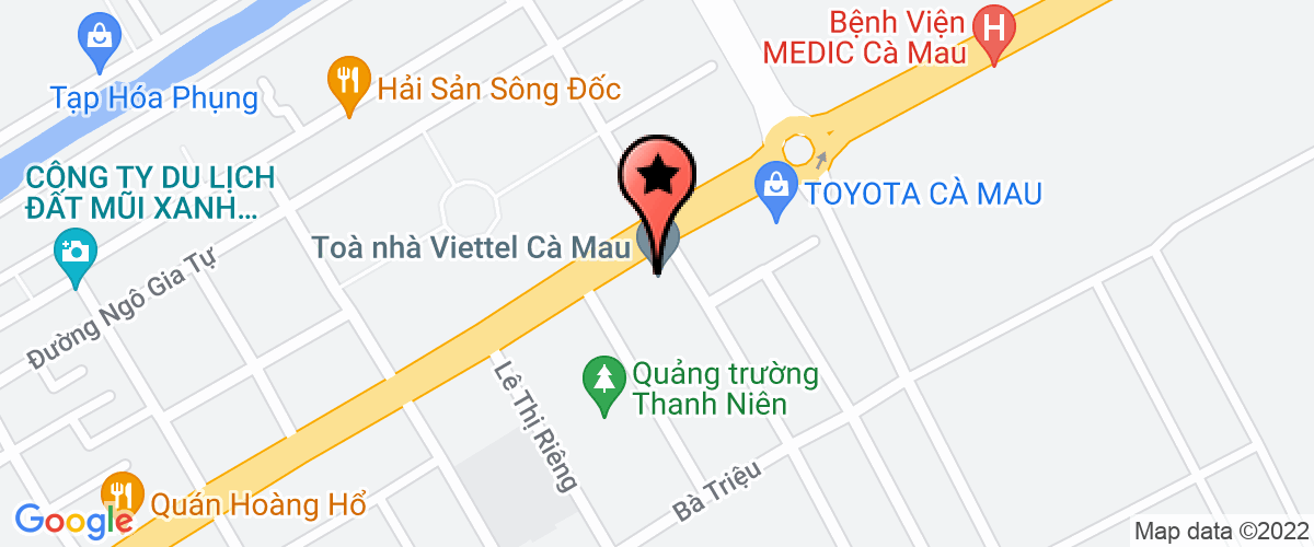 Bản đồ đến địa chỉ Chi Nhánh Doanh Nghiệp Tư Nhân Xây Dựng Số 1 Tỉnh Điện Biên - Khách Sạn Mường Thanh Cà Mau