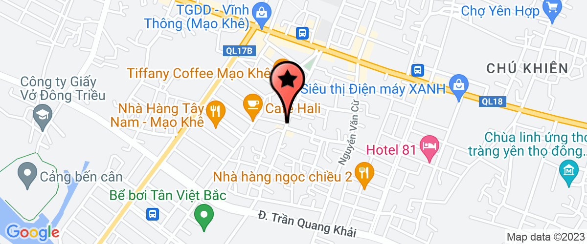 Bản đồ đến địa chỉ Công Ty Cổ Phần Nước Sạch Quảng Ninh - Xí Nghiệp Nước Mạo Khê