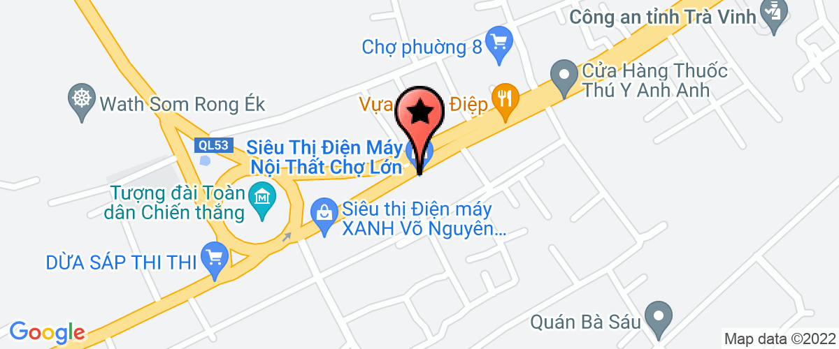 Bản đồ đến địa chỉ Chi Nhánh Công Ty Cổ Phần Tm - Dv Hoàng Long Việt Trà Vinh