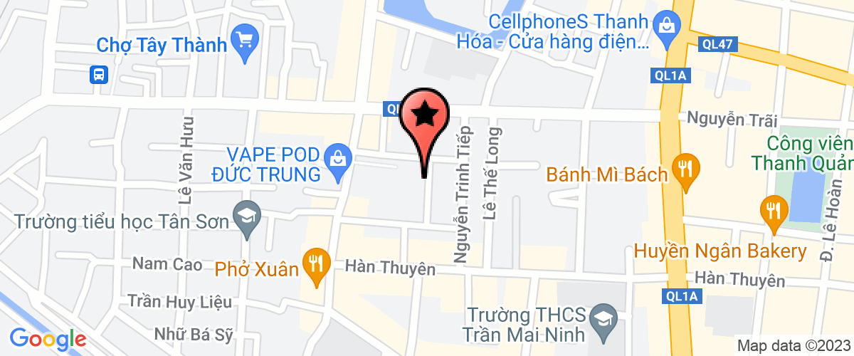 Bản đồ đến địa chỉ Chi Nhánh Thanh Hóa - Công Ty TNHH Đầu Tư Sản Xuất Kỹ Thương Huy Hoàng