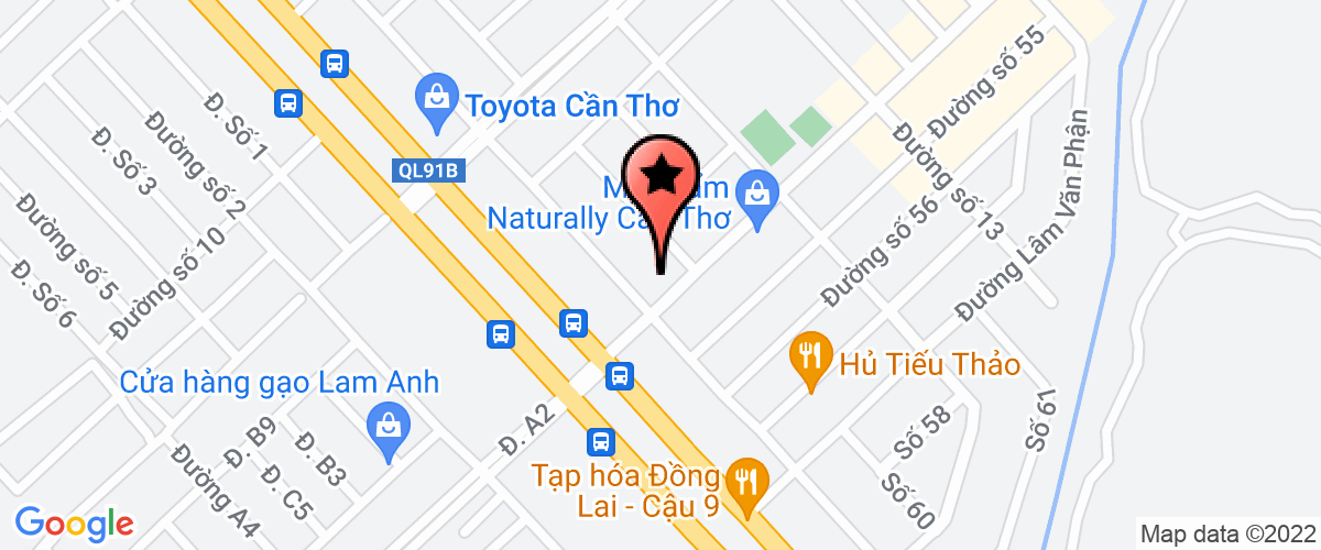 Bản đồ đến địa chỉ Văn Phòng Đại Diện Tổng Công Ty Cổ Phần Y Tế Danameco Tại Cần Thơ