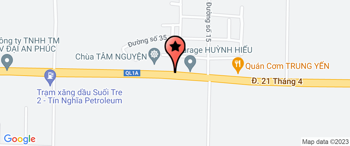 Bản đồ đến địa chỉ Chi Nhánh Công Ty Cổ Phần Xăng Dầu Tín Nghĩa- Trạm Xăng Dầu Xuân Tân